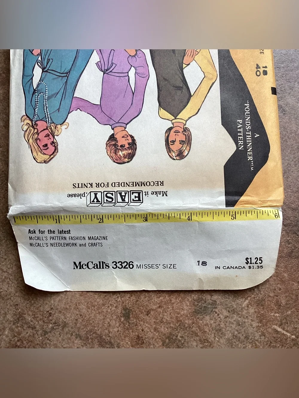 Vintage 1973 McCall's 3326 Sewing Pattern Misses' Dress or Smock, 70s